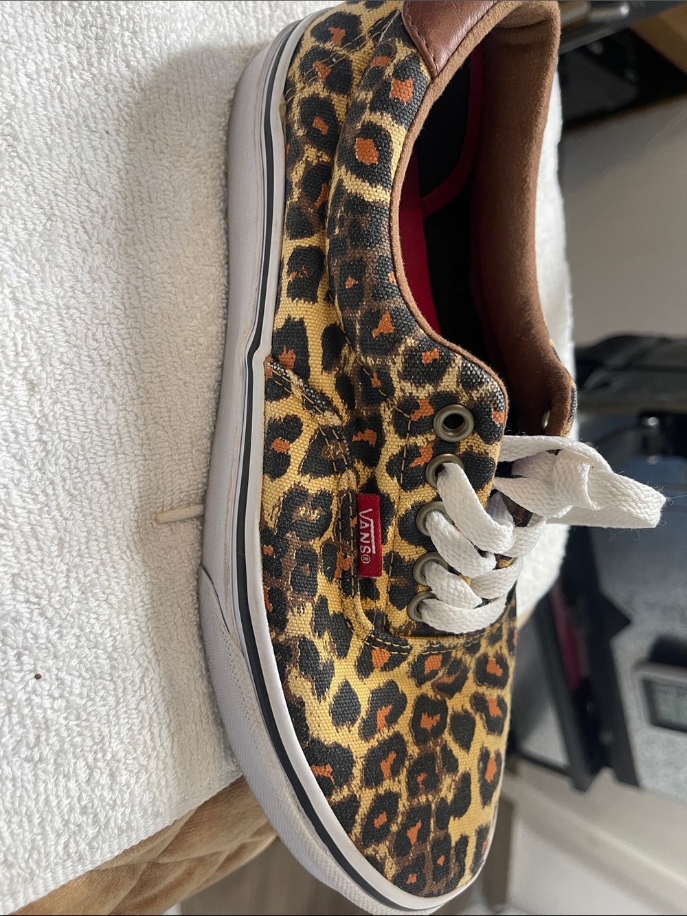 Vans Leopard Print Canvas Low-Top Sneakers - Yellow/Black/Brown